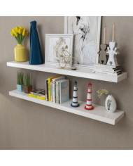2 Étagères murales MDF Blanc Rangement de livres/DVD | Mobilier & Déco