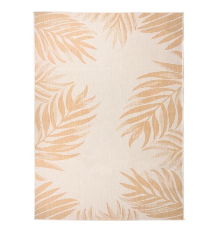 Tapis à tissage plat d'extérieur 200x280 cm Motif de feuille | Mobilier & Déco
