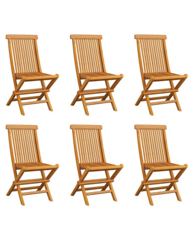 Chaises pliables de jardin 6 pcs Bois de teck solide | Mobilier & Déco