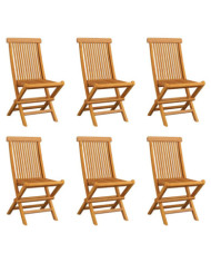 Chaises pliables de jardin 6 pcs Bois de teck solide | Mobilier & Déco