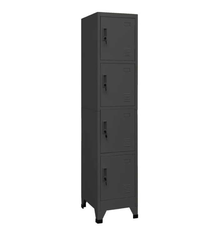 Armoire à casiers Anthracite 38x45x180 cm Acier | Mobilier & Déco
