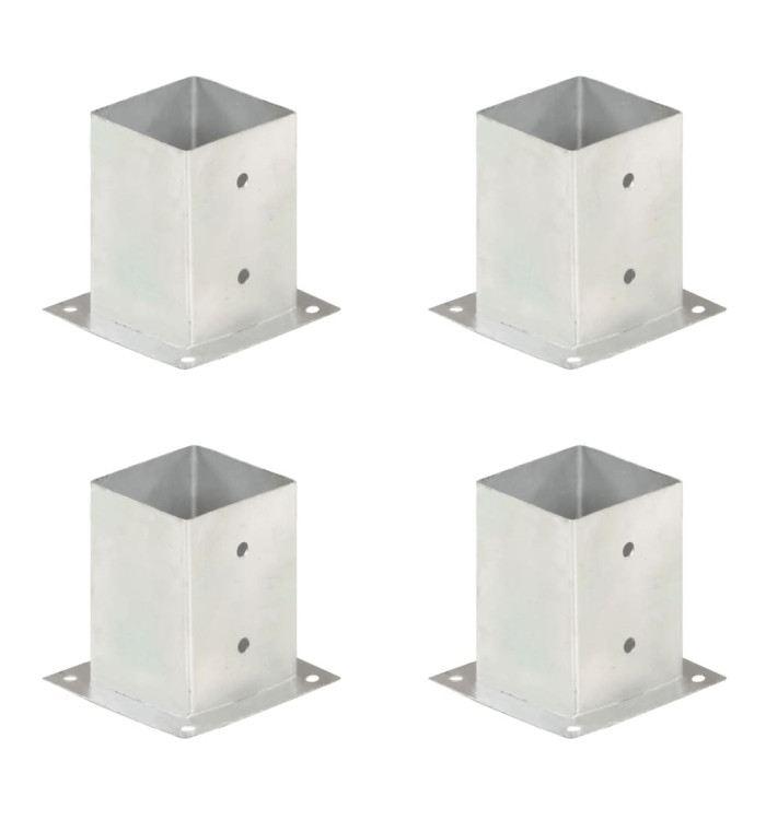 Ancres de poteau 4 pcs Métal galvanisé 101 mm | Mobilier & Déco