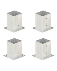 Ancres de poteau 4 pcs Métal galvanisé 101 mm | Mobilier & Déco