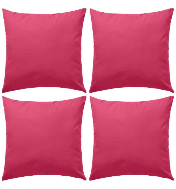 Oreiller d'extérieur lot de 4 45 x 45 cm Rose | Mobilier & Déco