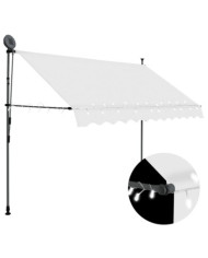 Auvent manuel rétractable avec LED 300 cm Crème | Mobilier & Déco