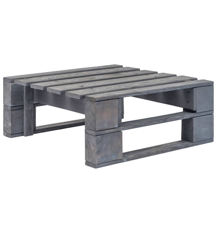 Repose-pied palette de jardin bois gris | Mobilier & Déco