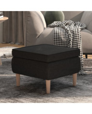 Tabouret avec pieds en bois Noir Tissu | Mobilier & Déco