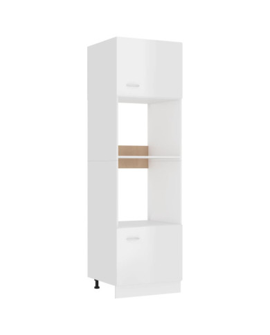 Armoire à micro-ondes "Lyon" Blanc brillant Bois d’ingénierie | Mobilier & Déco