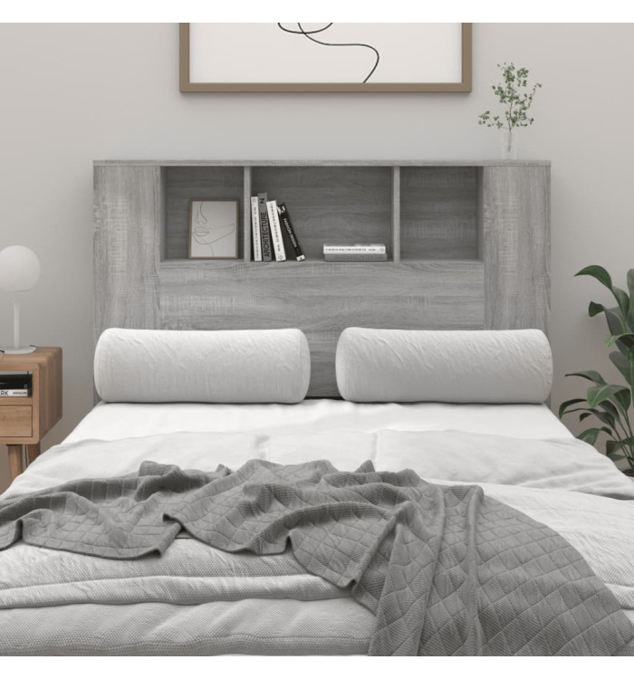 Armoire de tête de lit sonoma gris 120x18,5x102,5 cm | Mobilier & Déco