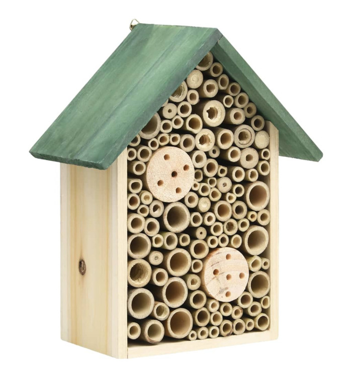 Hôtel à insectes 2 pcs 23x14x29 cm Bois de sapin massif | Mobilier & Déco