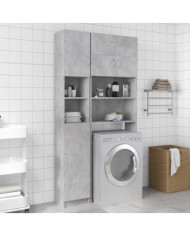 Armoire salle de bain Gris béton 32x25,5x190 cm Bois ingénierie | Mobilier & Déco