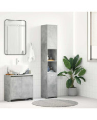 Armoire de salle de bain Gris béton Bois d'ingénierie | Mobilier & Déco