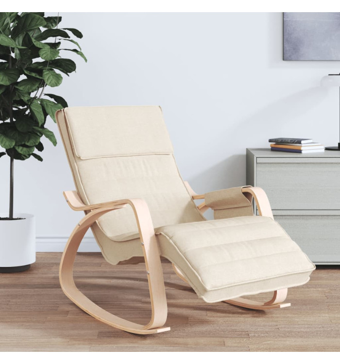 Chaise à bascule Crème Tissu | Mobilier & Déco
