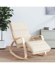 Chaise à bascule Crème Tissu | Mobilier & Déco