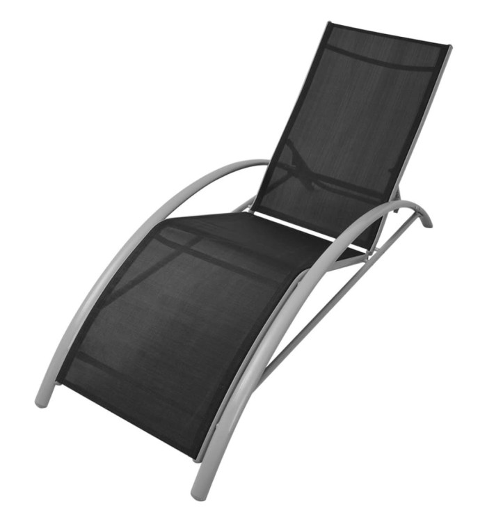 Chaise longue aluminium noir | Mobilier & Déco