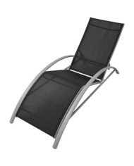 Chaise longue aluminium noir | Mobilier & Déco