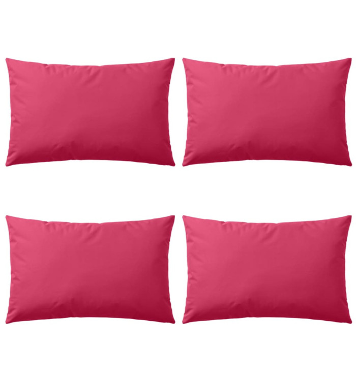 Oreiller d'extérieur lot de 4 60 x 40 cm Rose | Mobilier & Déco