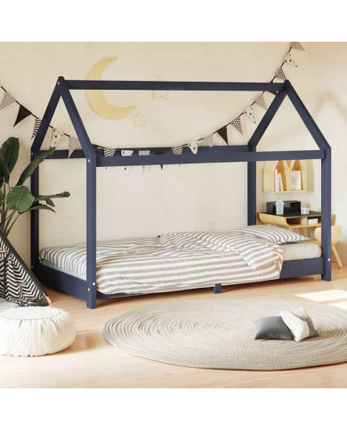 Cadre de lit d'enfant Gris Bois de pin massif 80x160 cm | Mobilier & Déco