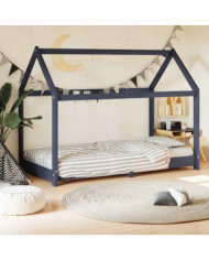 Cadre de lit d'enfant Gris Bois de pin massif 80x160 cm | Mobilier & Déco