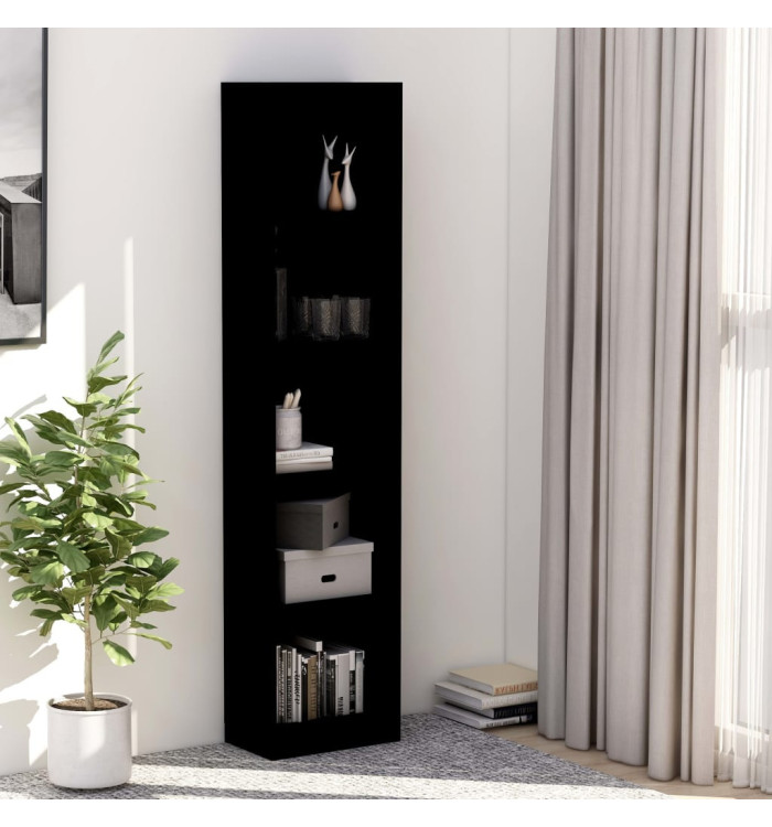 Bibliothèque à 5 niveaux Noir 40x24x175 cm Bois d’ingénierie | Mobilier & Déco