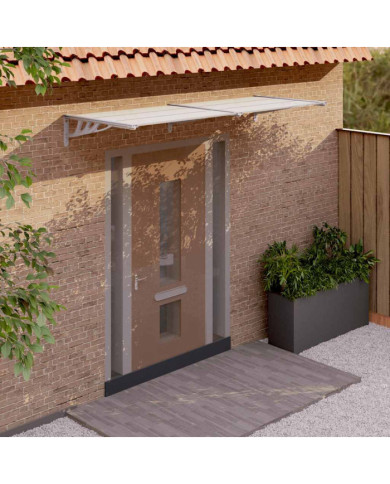 Auvent de porte Gris et transparent 239x90 cm Polycarbonate | Mobilier & Déco