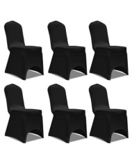 Housse extensible de chaise Noir 6 pcs | Mobilier & Déco