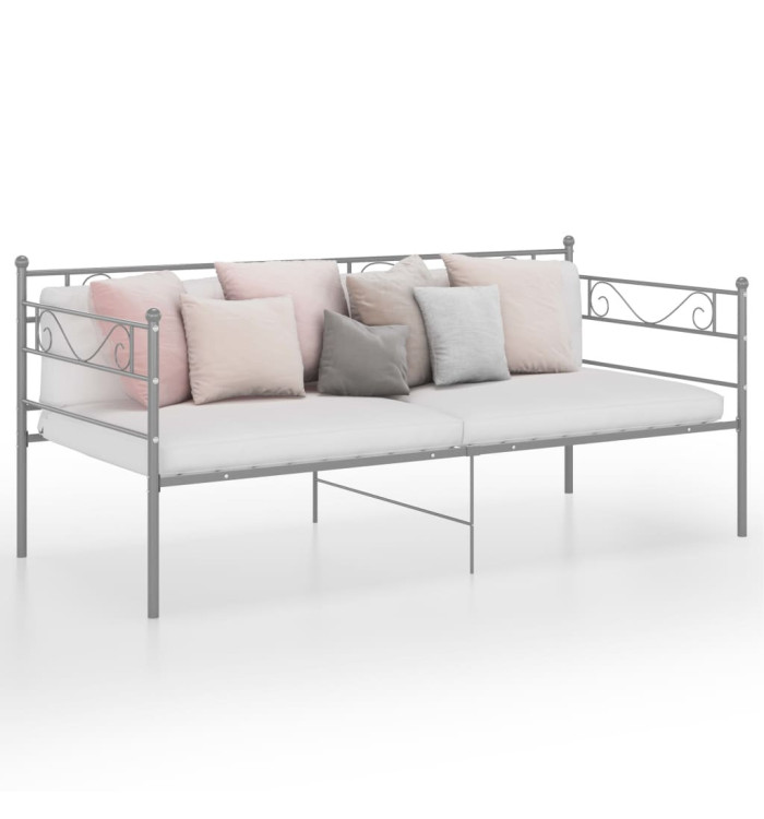 Cadre de canapé-lit sans matelas gris métal 90x200 cm | Mobilier & Déco
