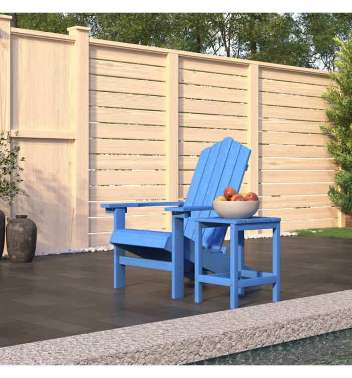 Chaise de jardin Adirondack avec table PEHD Bleu aqua | Mobilier & Déco