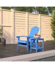 Chaise de jardin Adirondack avec table PEHD Bleu aqua | Mobilier & Déco