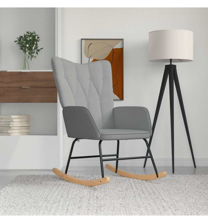 Chaise à bascule Gris clair Tissu | Mobilier & Déco