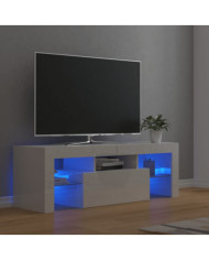Meuble TV avec lumières LED blanc brillant 120x35x40 cm | Mobilier & Déco