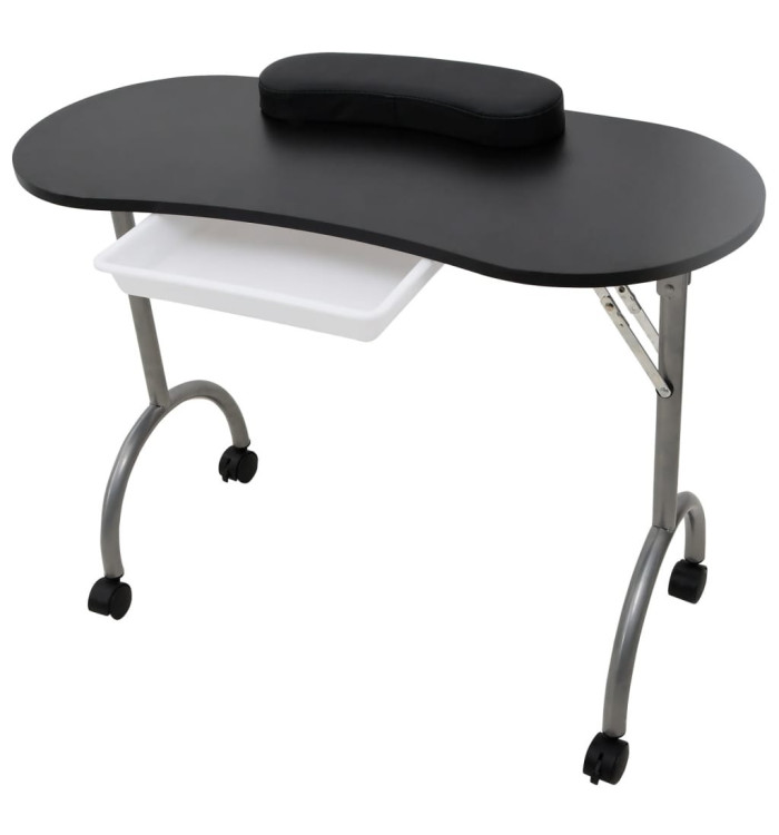 Table à manucure pliable avec roulettes Noir | Mobilier & Déco