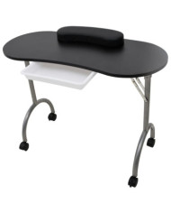 Table à manucure pliable avec roulettes Noir | Mobilier & Déco