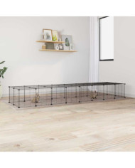 Cage animaux de compagnie à 36 panneaux et porte Noir 35x35 cm | Mobilier & Déco