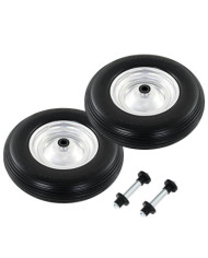 Roue de brouette avec axe 2 pcs PU solide 4.00-8 390 mm | Mobilier & Déco