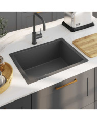 Évier de cuisine fait à la main Noir Acier inoxydable | Mobilier & Déco