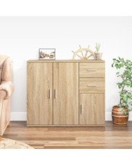 Buffet Chêne sonoma 91x29,5x75 cm Bois d'ingénierie | Mobilier & Déco