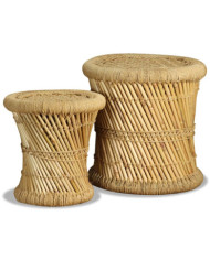 Tabourets lot de 2 Bambou et jute | Mobilier & Déco