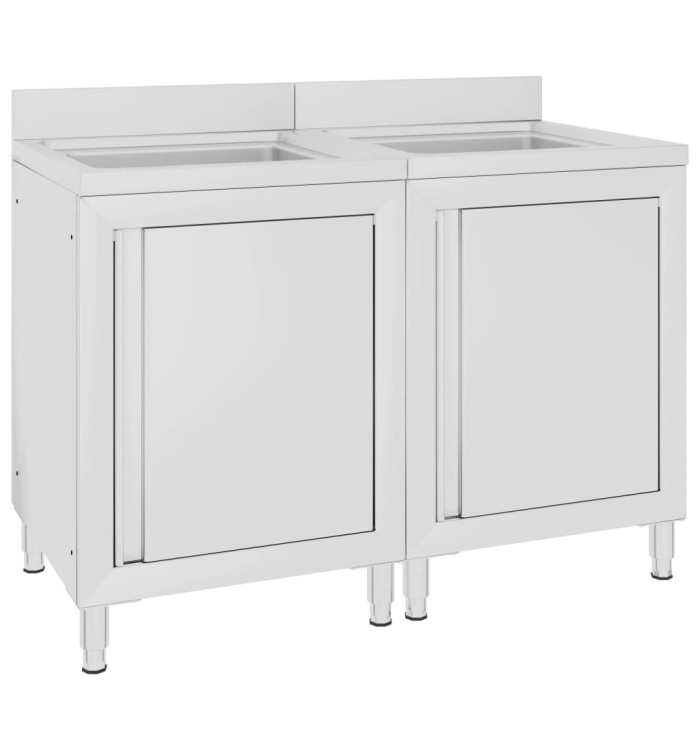 Éviers de cuisine commerciaux 2 pcs Acier inoxydable | Mobilier & Déco