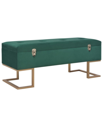 Banc avec compartiment de rangement 105 cm Vert Velours | Mobilier & Déco