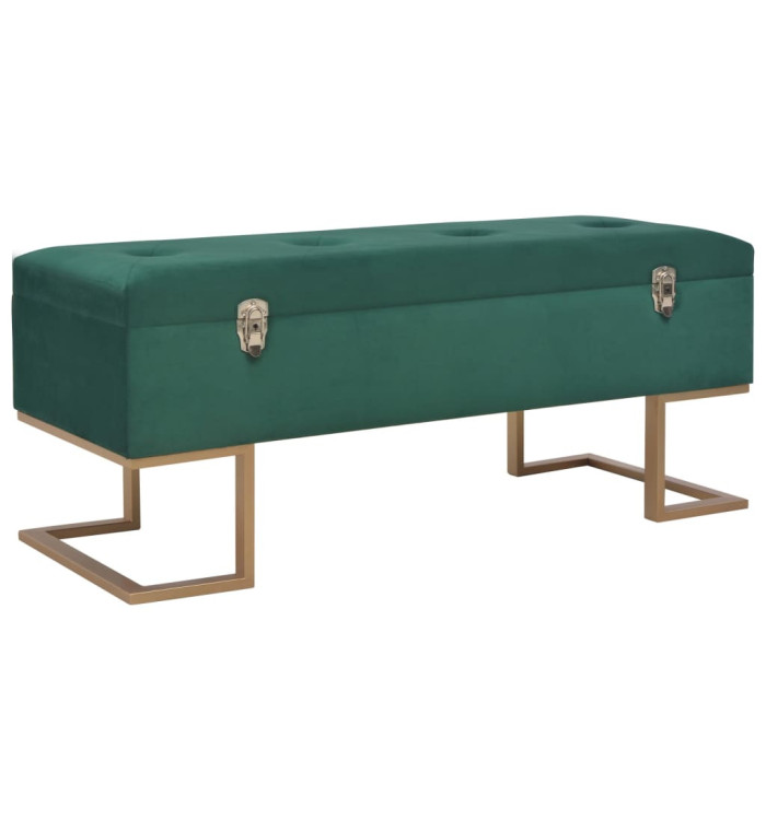 Banc avec compartiment de rangement 105 cm Vert Velours | Mobilier & Déco