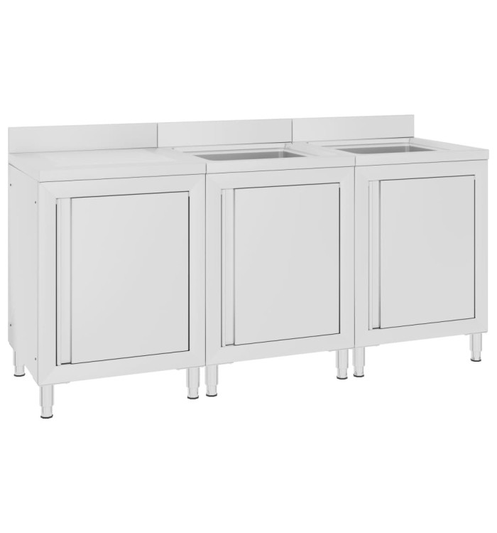 Évier de cuisine commercial 180x60x96 cm Acier inoxydable | Mobilier & Déco