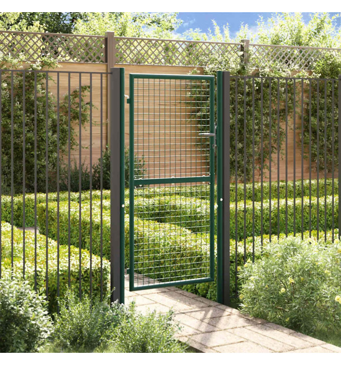 Portail de clôture acier 100x175 cm vert | Mobilier & Déco
