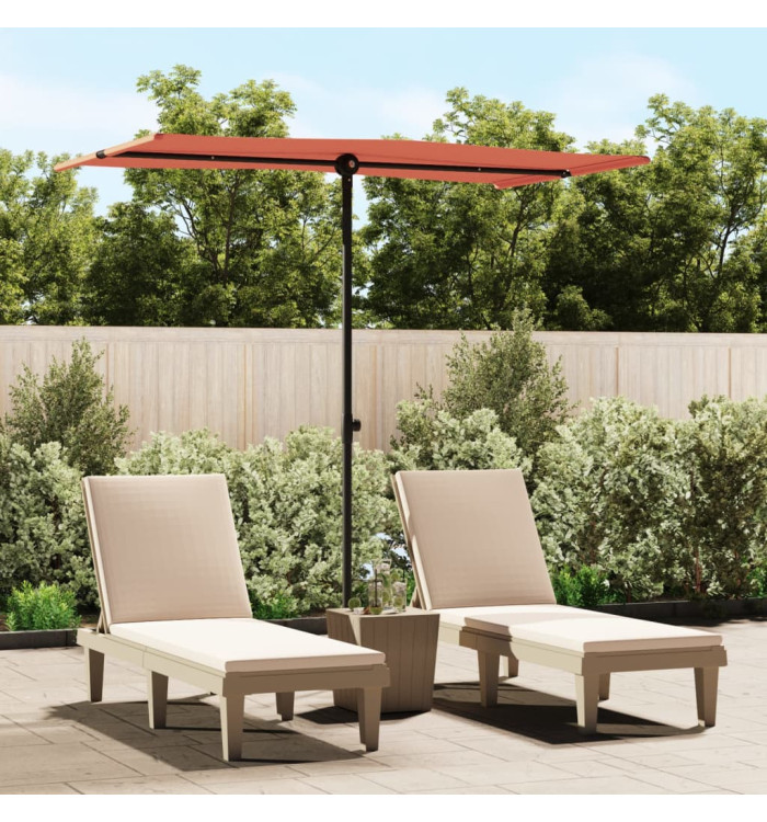 Parasol de jardin avec mât en aluminium 180x110 cm Terre cuite | Mobilier & Déco