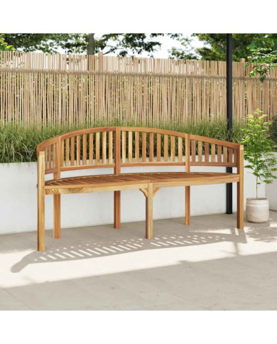 Banc de jardin en forme de banane 180 cm bois de teck solide | Mobilier & Déco