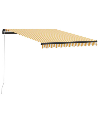 Auvent manuel rétractable 300x250 cm Jaune et blanc | Mobilier & Déco