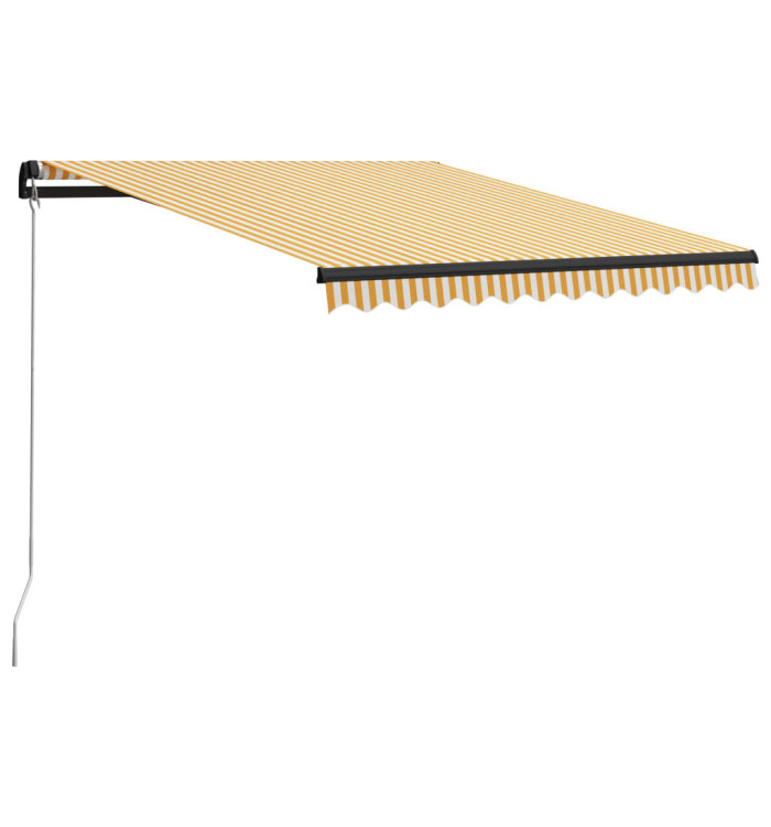Auvent manuel rétractable 300x250 cm Jaune et blanc | Mobilier & Déco