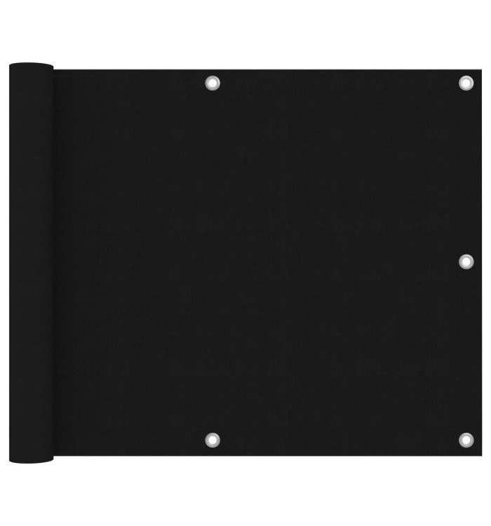 Écran de balcon Noir 75x600 cm Tissu Oxford | Mobilier & Déco