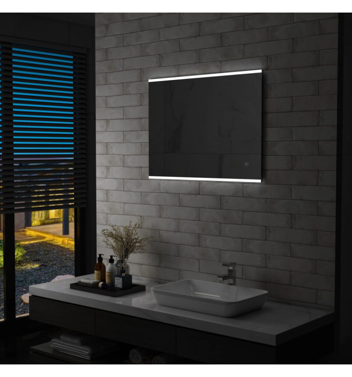Miroir mural à LED de salle de bain et capteur tactile 80x60 cm | Mobilier & Déco