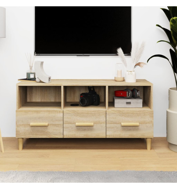 Meuble TV Chêne sonoma 102x36x50 cm Bois d'ingénierie | Mobilier & Déco